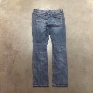 BKE Jake men's blue straight leg jeans thick stitch embroidered 36